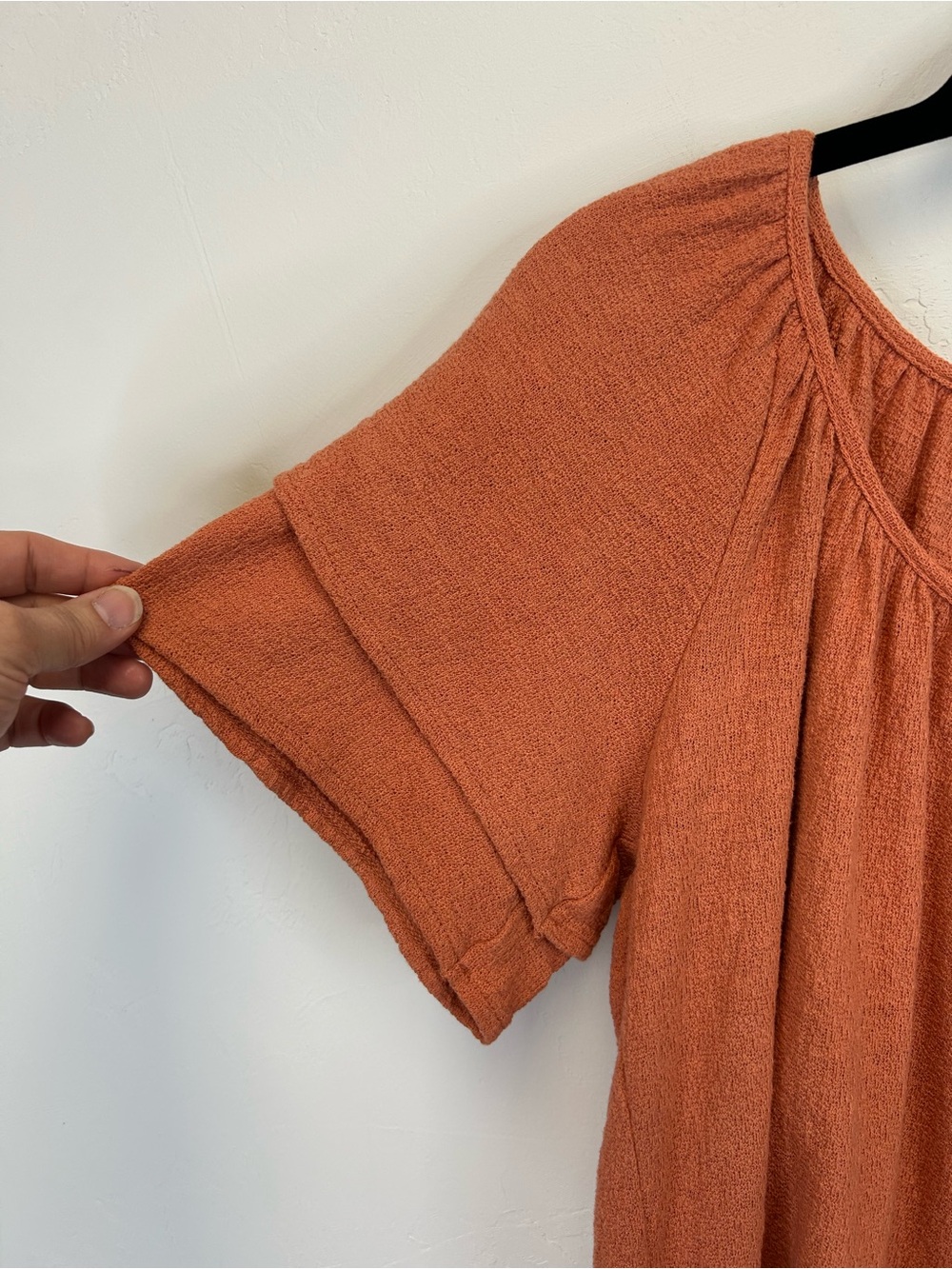 Madewell Rust Textured Short Sleeve Peasant Top Size S Boho Classic Casual - Picture 4 of 8